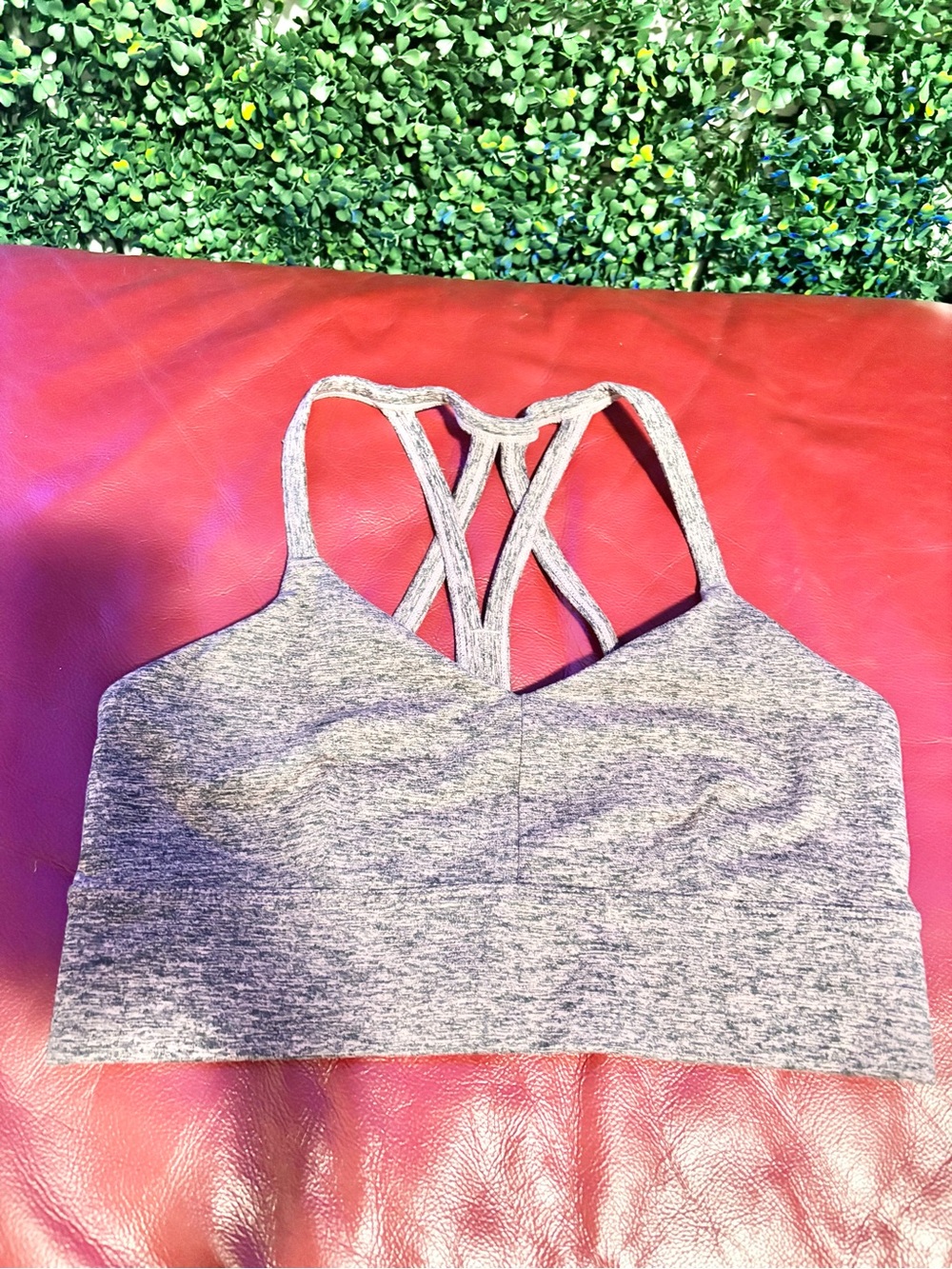 JoyLab Gray Heather Strappy Sports Bra with Crisscross Back